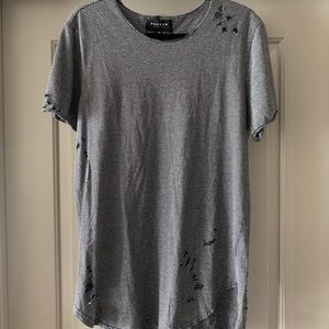 Pacsun Distressed striped scallop fit shirt Medium